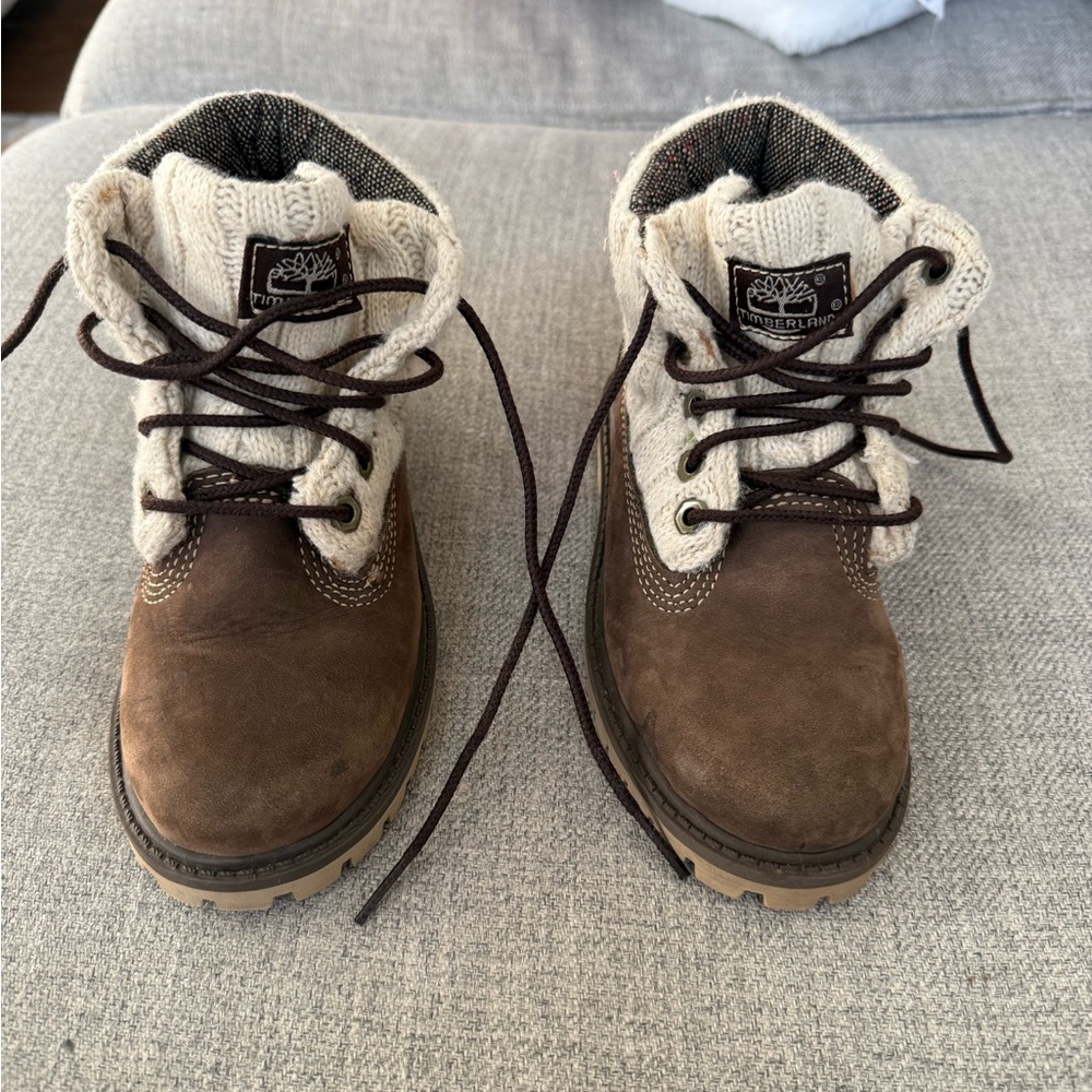 Timberland Kids Boots in Brown and Cream size 10